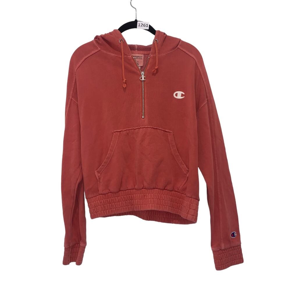 Y2k Champion Women's Cropped Zip Hoodie MED Y2K Streetwear
